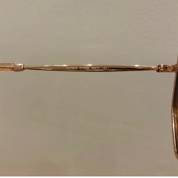 WORN ONCE! JIMMY CHOO Aline Gold Pink Rectangle Glitter Sunglasses - Picture 3 of 15